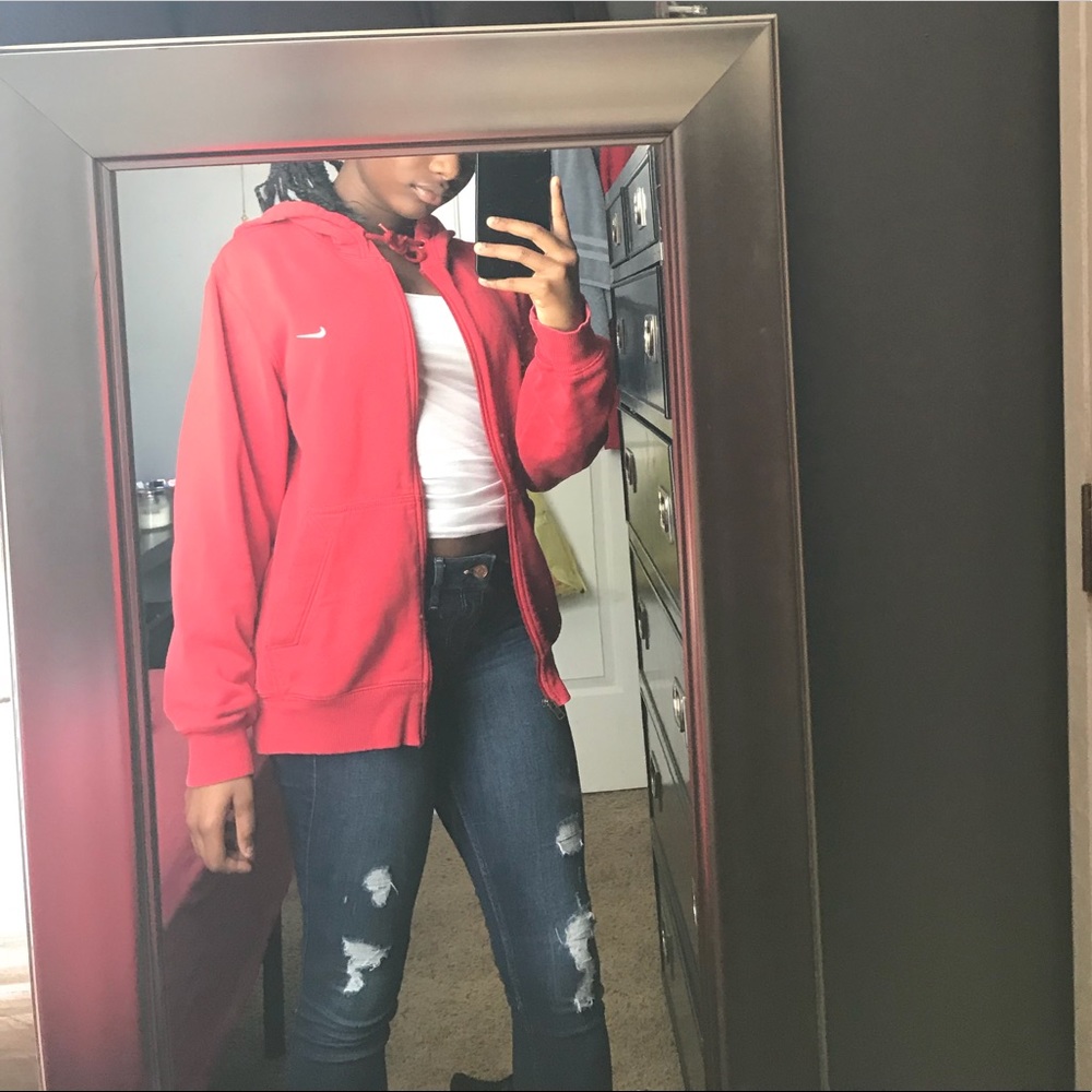 MEN: Nike Red Zip Up Hoodie